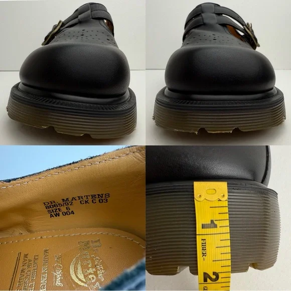 Vintage Dr. Martens England 8065 Black Platform Double Strap Mary Janes UK 6 - Picture 10 of 16